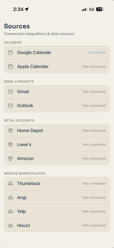 Eave — connected sources