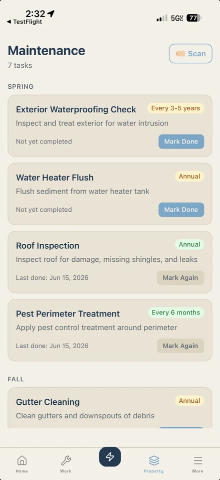 Eave — seasonal maintenance
