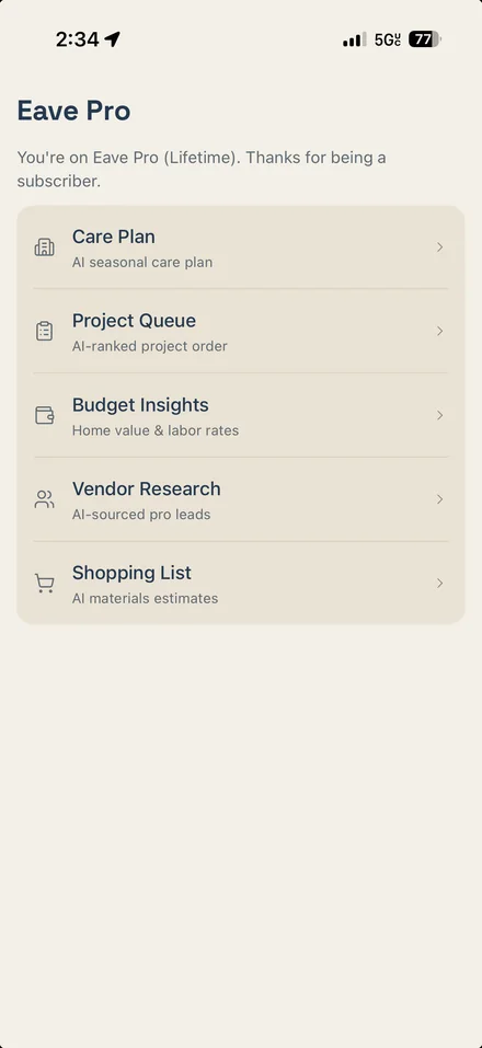 Eave — Intelligence features